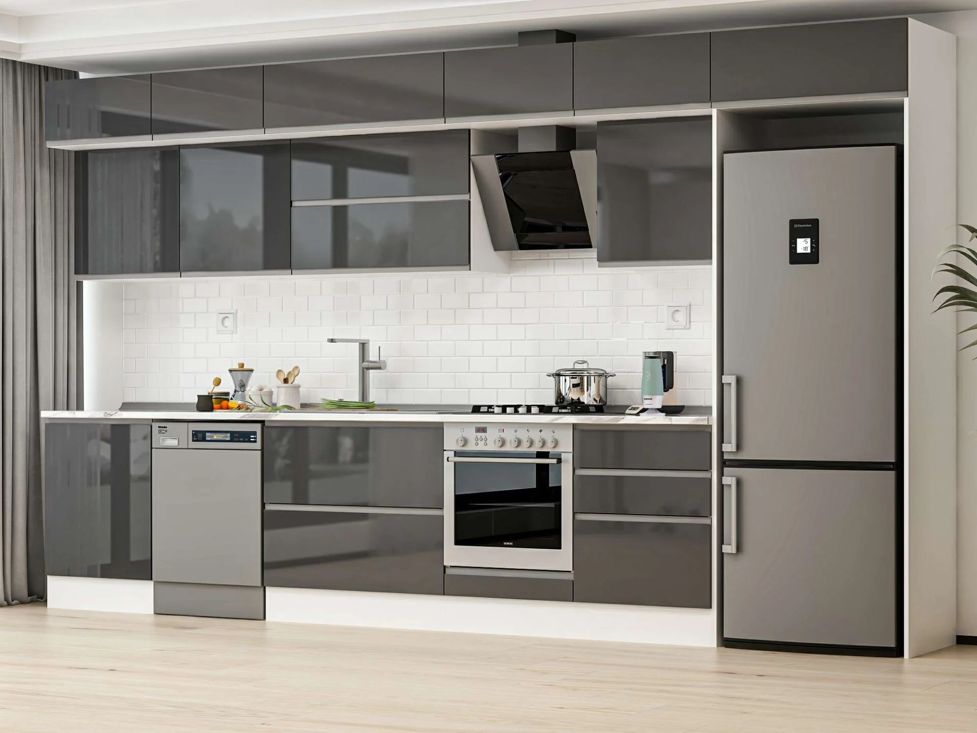 Ümraniye High Gloss Parlak Mutfak Dolabı Modeli